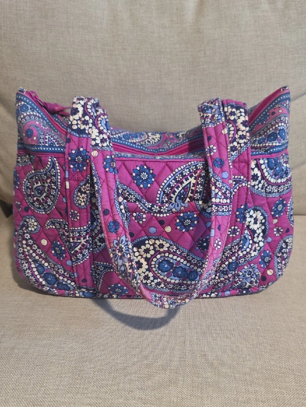 Vera Bradley Pink Paisley Quilted Tote